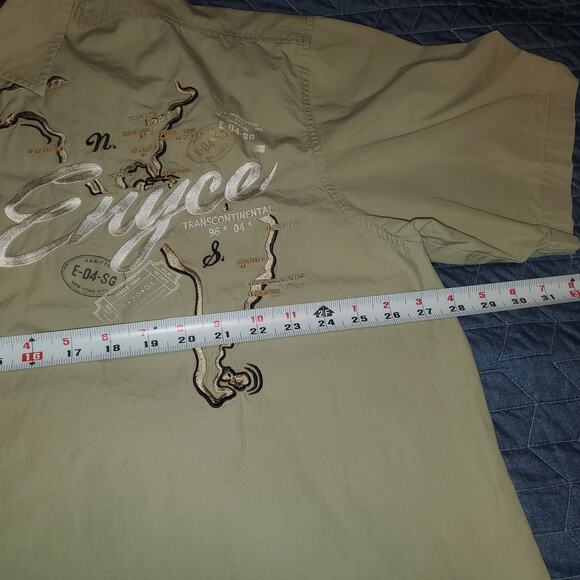 Vintage Enyce Shirt Mens XXL Button Up Y2K Embroidered Streetwear Tan Cotton - Picture 8 of 10